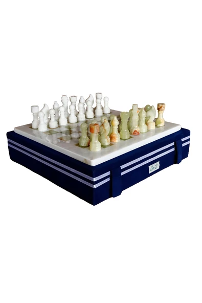taru pasaj El Yapımı Doğal Taş Satranç Takımı – Özel Hediye Seçeneği - Resim 4