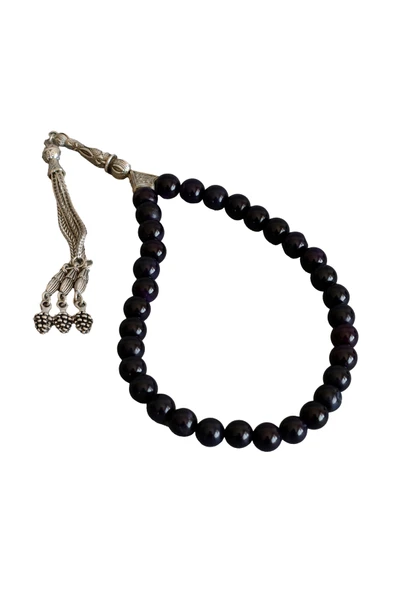 taru pasaj Doğal Mor Akik Taşı Tesbih – El Yapımı, 33 Taneli, Özel Kutulu, Şık ve Spiritüel Hediye Seçeneği - 4