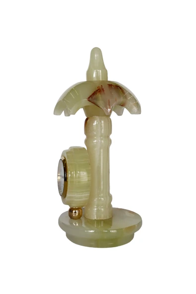 taru pasaj "Oniks Doğal Taş Şemsiye Tasarımlı Masa Saati - Dekoratif ve Şık Saat, Özel Hediye Seçeneği" - 3