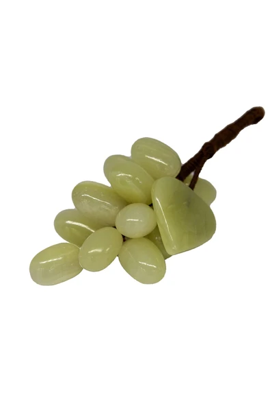 Oniks " Doğal Taş Üzüm Salkımı - 15 Taneli Damarlı Akik Dekoratif Objeler" ürün görseli