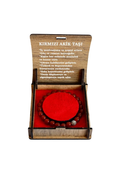 taru pasaj Kırmızı Akik Doğal Taş Bileklik – Enerji Dengeleyici, Şık ve Özgün Tasarım ürün görseli