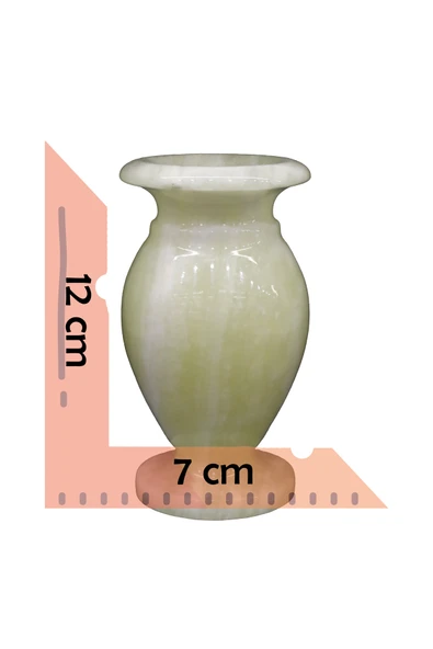 taru pasaj Oniks Doğal Taş Küp Vazo – 12 cm Dekoratif El Yapımı Ürün - Resim 3