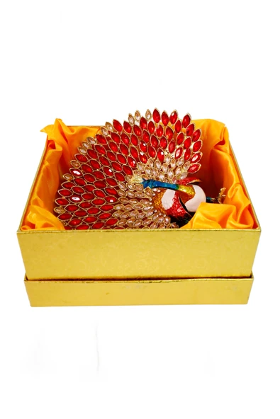 taru pasaj "Lüks Kristal Taşlı Metal Tavus Kuşu - Kırmızı Dekoratif Aksesuar" - Resim 5