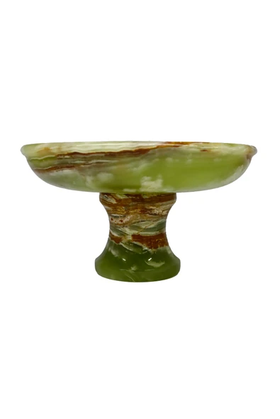 taru pasaj El Yapımı Dekoratif Oniks Doğal Taş Ayaklı Çanak | Şık Dekor & Özel Hediye - Resim 4