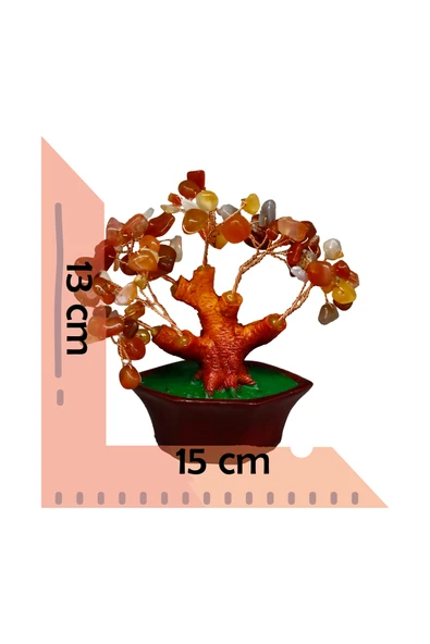 taru pasaj Karnelyan Doğal Taşlı Bonsai Hayat Ağacı – Enerji, Tutku ve Motivasyon Kaynağı! - Resim 3