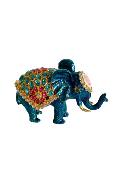 taru pasaj Kristal Taşlı Metal Fil Biblo – 12x7 cm – El Yapımı Dekoratif Süs Eşyası – Şans ve Bereket Sembolü - 3