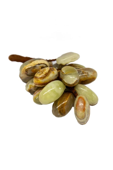 Oniks " Ve Damarlı Akik Taşından 15 Taneli Üzüm Salkımı - Zarif Dekoratif Obje" - Resim 2