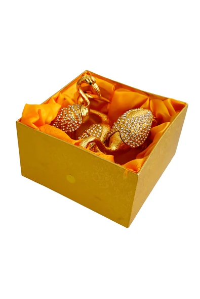 taru pasaj "Kristal Taş İşlemeli Metal Flamingo Ailesi - Şık ve Dekoratif Ürün" - Resim 4