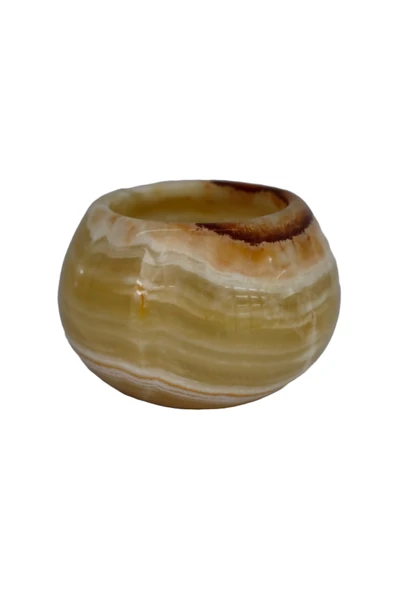 taru pasaj El Yapımı Oniks Hacıyatmaz Mumluk – Doğal Taş ile Sıcak ve Şık Dekor - Resim 5