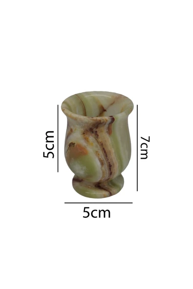 taru pasaj Doğal Oniks Taşından El Yapımı Bardak – 5x7 cm Şık Sunum ve Dekorasyon - Resim 2