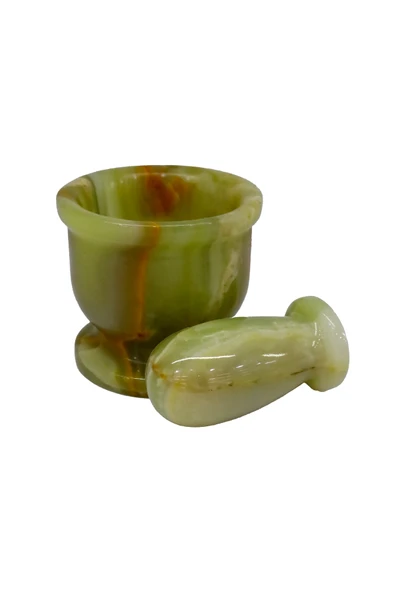 taru pasaj El Yapımı Oniks Doğal Taş Ayaklı Havan - Doğal, Şık ve Dekoratif Mutfak Gereci- Küçük Boy - Resim 5