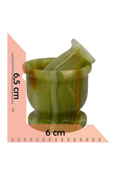 taru pasaj El Yapımı Oniks Doğal Taş Ayaklı Havan - Doğal, Şık ve Dekoratif Mutfak Gereci- Küçük Boy - Resim 3