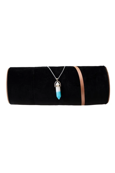 hediye "mavi Beyaz Akik Taşı Çivi Model Zincirli Kolye - Zarif Ve Şık Tasarım | Doğal Taş Kolye" ürün görseli