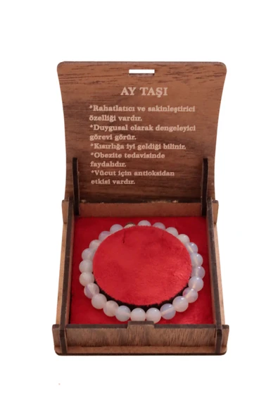 taru pasaj Hediye Kutulu Doğal Ay Taşı Bileklik – Duygusal Denge ve Rahatlık - 2