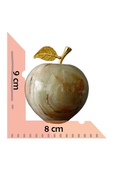 taru pasaj El Yapımı Oniks Taş 3’lü Elma Seti – Lüks ve Şık Dekoratif Obje - Onyx - Resim 5
