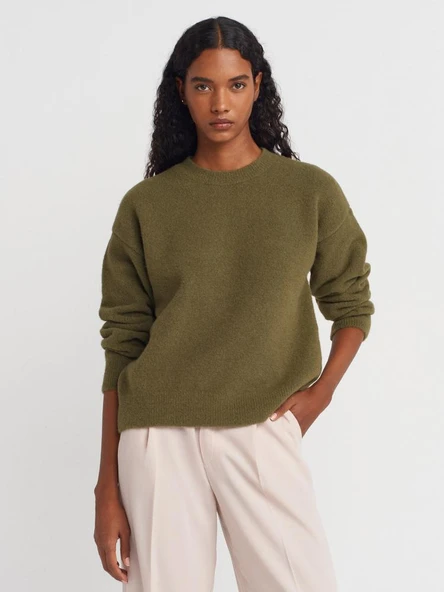 10640 DİLVİN BİSİKLET YAKA YUMUŞAK DOKULU TRİKO KAZAK - Resim 4