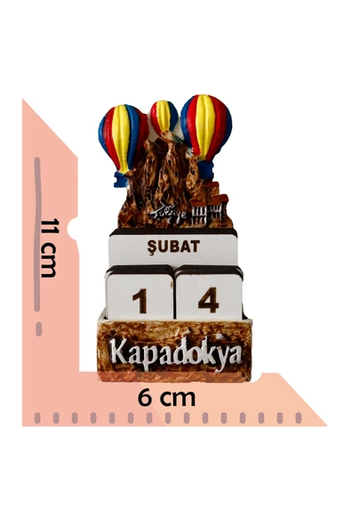 taru pasaj Renkli Dekoratif Hediyelik Masa Takvimi - Cappadocia Temalı Takvim Pratik Tarih Gösterimi - 3