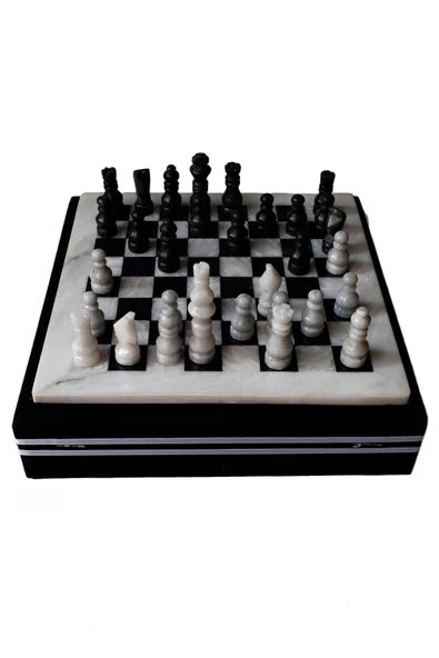 taru pasaj "El Yapımı Oniks Doğal Taş Satranç Takımı - Siyah Beyaz Şık Tasarım, Özel Hediye Kutulu ürün görseli