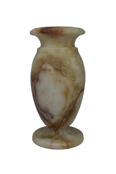 taru pasaj "Doğal Oniks Küp Model Vazo – 20 cm El Yapımı Dekoratif Tasarım" - Resim 3