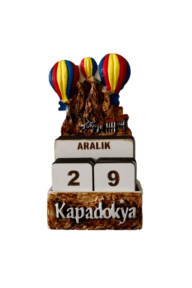 taru pasaj Renkli Dekoratif Hediyelik Masa Takvimi - Cappadocia Temalı Takvim Pratik Tarih Gösterimi - 5