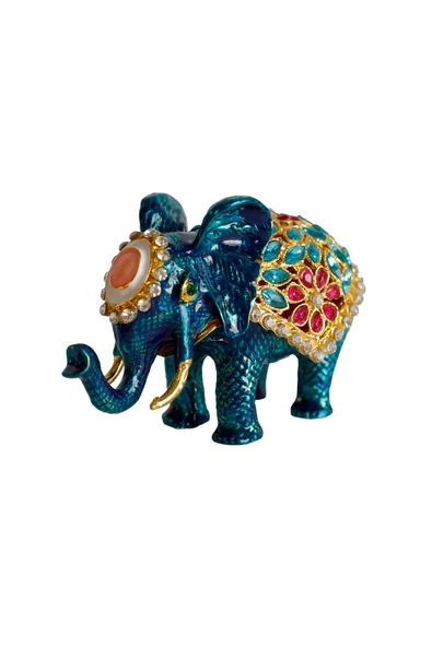 taru pasaj Kristal Taşlı Metal Fil Biblo – 12x7 cm – El Yapımı Dekoratif Süs Eşyası – Şans ve Bereket Sembolü - 4