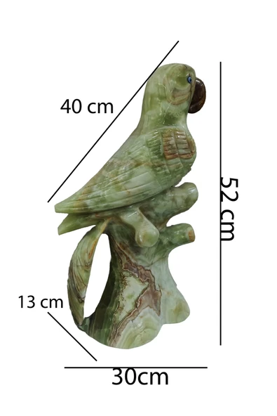 taru pasaj El Yapımı Oniks Papağan Heykeli - Dekorasyonunuzda Zarif Bir Detay - 3