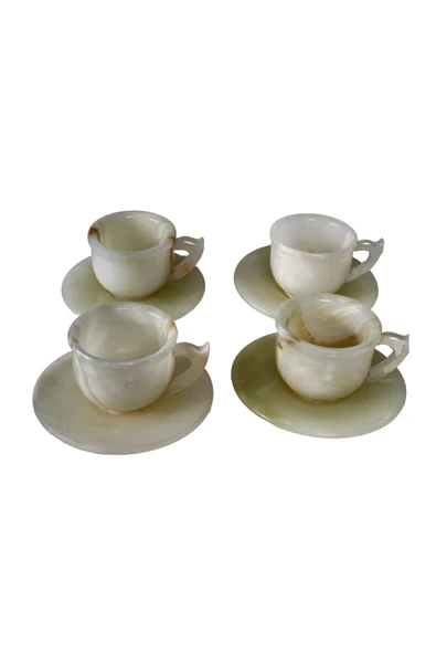 taru pasaj Doğal Oniks Taşı Türk Kahvesi Fincanı Takımı - Şık ve Özel Tasarım ürün görseli