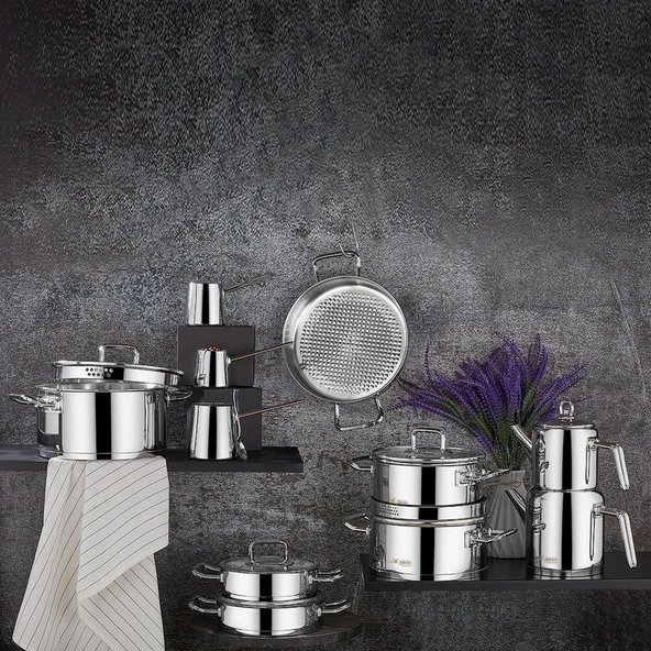 Aryıldız Vento Prestige 20 Parça Cam Kapak İdeal Çelik Çeyiz Seti ürün görseli