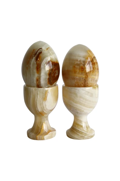 taru pasaj Bal Oniks Doğal Taş Yumurta ve Kadeh Seti – El Yapımı, Dekoratif Feng Shui Biblo, ürün görseli