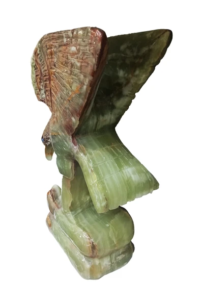 taru pasaj Oniks Doğal Taş Kartal Figürü - Yılan Kaide Üzerine Zarif Ev ve Ofis Dekoru - Resim 3