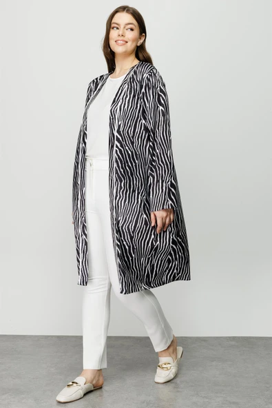 4229 GİLDA ZEBRA DESEN İKİLİ UZUN TUNİK - Resim 3