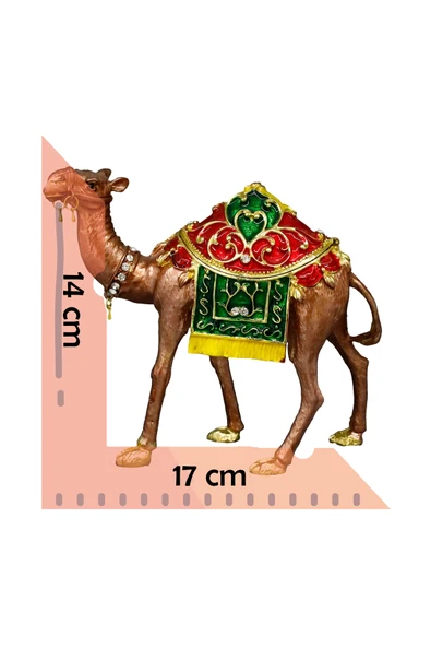 taru pasaj Kristal Taş İşlemeli Metal Deve | Benzersiz Hediyelik Biblo - Resim 4