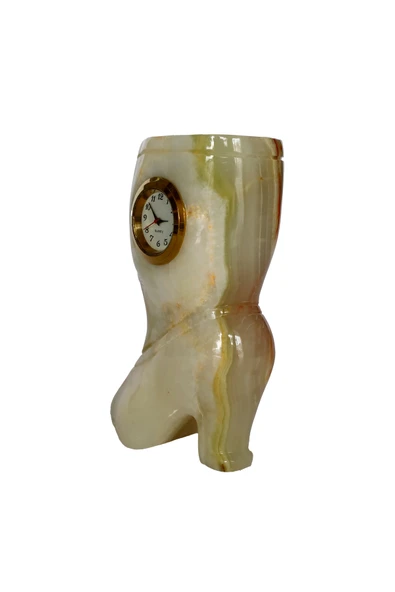 taru pasaj "Oniks Doğal Taş Masa Saati - Dekoratif ve Şık Çizme Tasarım Saat" - Resim 5