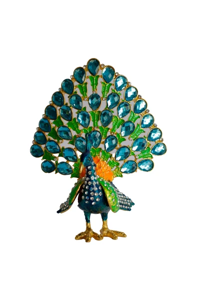 taru pasaj Kristal Taş İşlemeli Metal Tavus Kuşu Biblo – Dekoratif Şık Tasarım, 14x12 cm ürün görseli