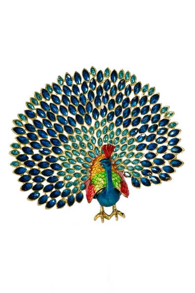 taru pasaj Kristal Taş Süslemeli Metal Tavus Kuşu Mücevher Kutusu – Şık ve Zarif Dekoratif Aksesuar ürün görseli