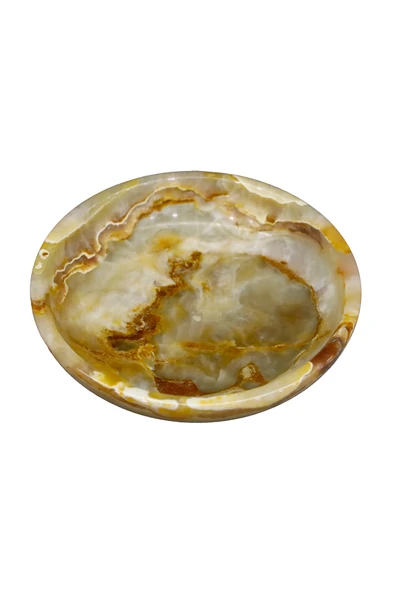 taru pasaj Doğal Oniks Taş Kase – Dekoratif & Şık 15 cm Çanak