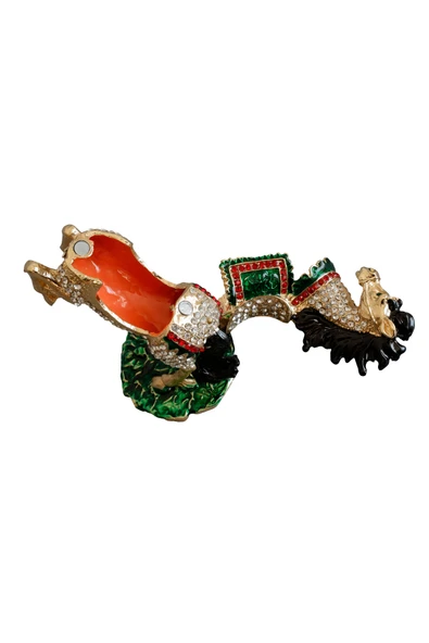 taru pasaj Kristal Taş İşlemeli Dekoratif At Figürlü Metal Mücevher Kutusu - Resim 5