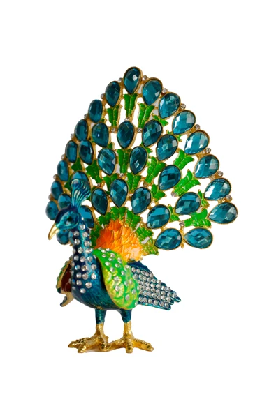 taru pasaj Kristal Taş İşlemeli Metal Tavus Kuşu Biblo – Dekoratif Şık Tasarım, 14x12 cm - Resim 2