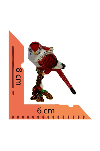 hediye "metal Papağan Kuş Biblosu -3 Farklı Renk Varyantlı, Kristal Taşlı Dekoratif Biblo - 8 Cm" - Resim 4