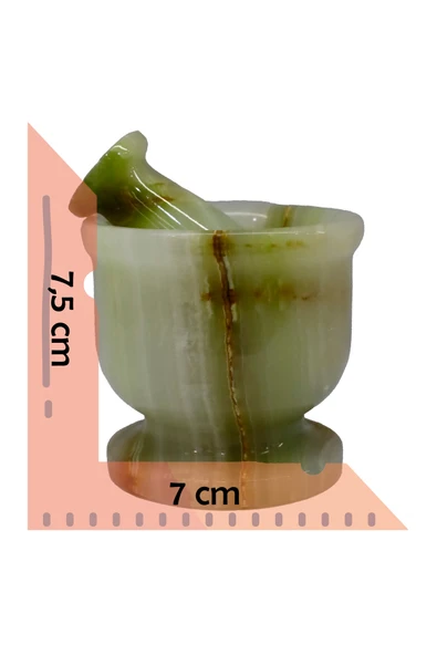 taru pasaj El Yapımı Oniks Doğal Taş Ayaklı Havan - Dekoratif ve Şık Mutfak Gereci - Resim 2