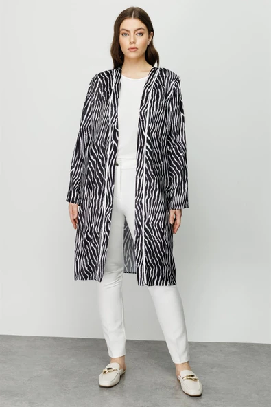 4229 GİLDA ZEBRA DESEN İKİLİ UZUN TUNİK - Resim 2