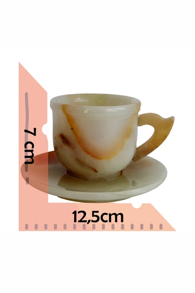 taru pasaj El Yapımı Oniks Doğal Taş Fincan Seti – 2’li & 6’lı –Doğal Desenli Lüks Taş Tasarım - 4