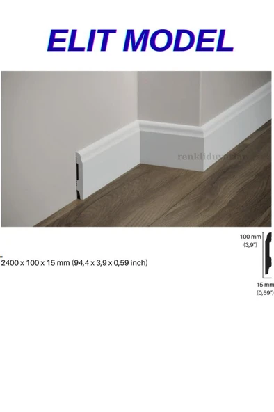 10cmx240cm Beyaz Elit PVC Çıta Parke Süpürgelik Kenar Çıtalama Dekoratif Ev Süpürgelik 1 Boy 240cm - Resim 4