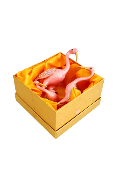 taru pasaj "Kristal Taş İşlemeli Metal Flamingo Ailesi - Şık ve Dekoratif Ürün" - Resim 5