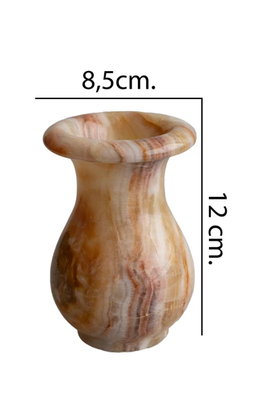 Oniks Ev Dekorasyon: , Doğal Taş, Kupa, Vazo - Damarlı Akik Taşından, Dekoratif Vazo, - Resim 4