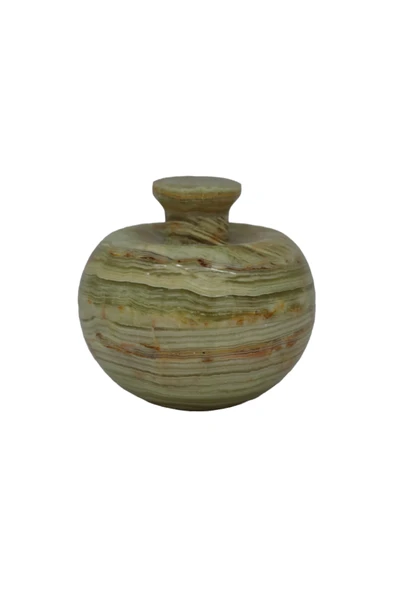 taru pasaj El Yapımı Doğal Oniks Taş Elma Şekerlik - 3 İnç Dekoratif Tasarım ürün görseli