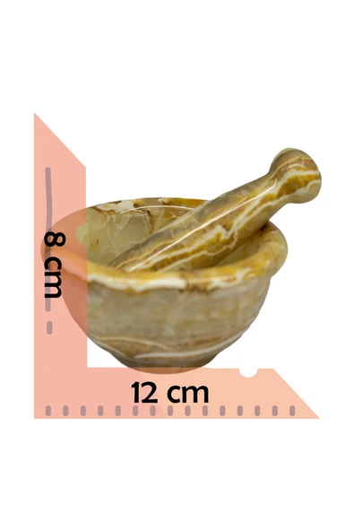 mutfak " Için Büyük Boy Doğal Oniks Taş Havan - Damarlı Akik Desenli, Şık Ve Dayanıklı" - Resim 3