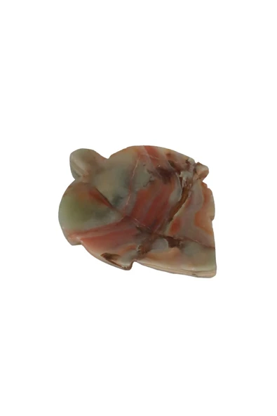 taru pasaj "Doğal Oniks Taşından Çınar Yaprağı Lokumluk - Şık Kahve Yanı Sunumu" - Resim 5