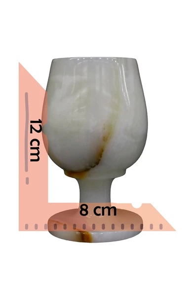 taru pasaj Doğal Oniks Taş Kadeh – El Yapımı Şık Dekor & Sunum Ürünü - 6 lı set - Resim 2