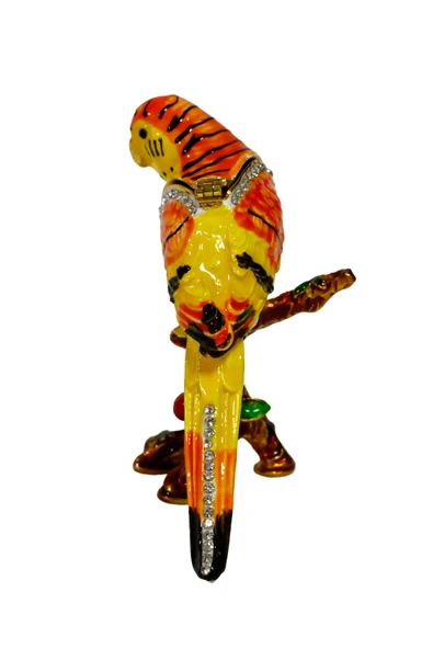 hediye "metal Papağan Kuş Biblosu -3 Farklı Renk Varyantlı, Kristal Taşlı Dekoratif Biblo - 8 Cm" - Resim 2